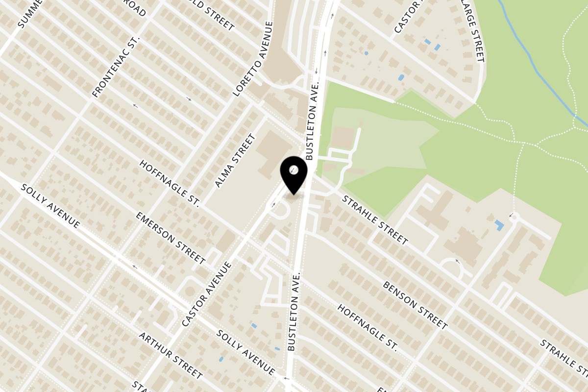 Map showing the location of Hana Hawaiian BBQ on 8298 Bustleton Ave in Philadelphia